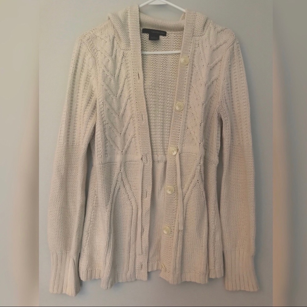 Calvin Klein Hooded Cardigan Sweater